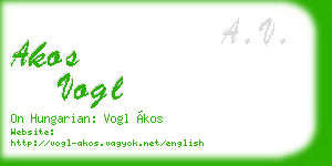 akos vogl business card